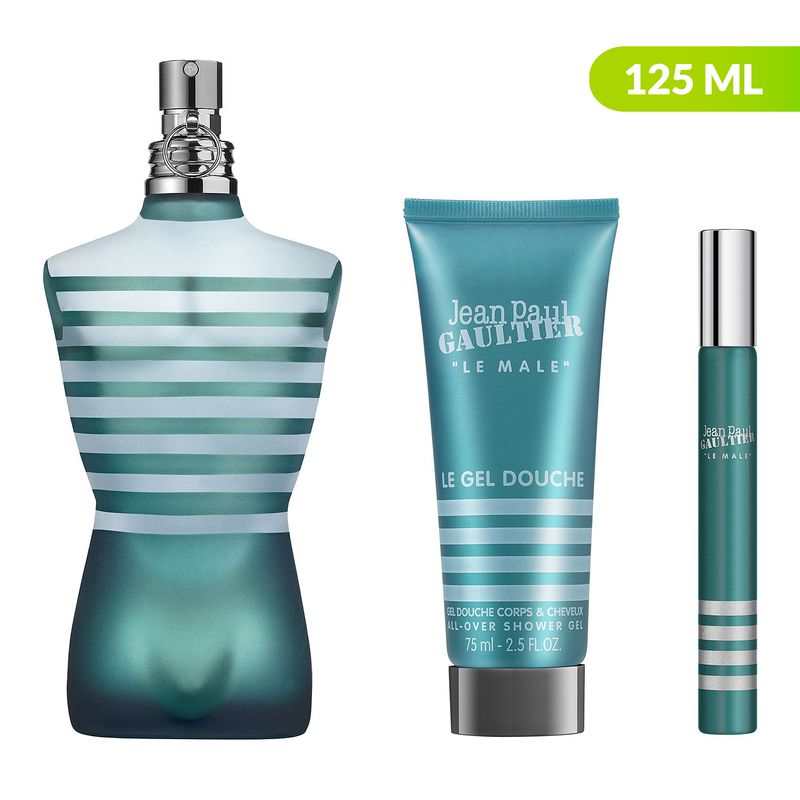 JEAN PAUL GAULTIER - Set de Perfume de Hombre Jean Paul Gaultier Incluye: Perfume 125 ml + Body Gel 75 ml + Travel Size 10 ml