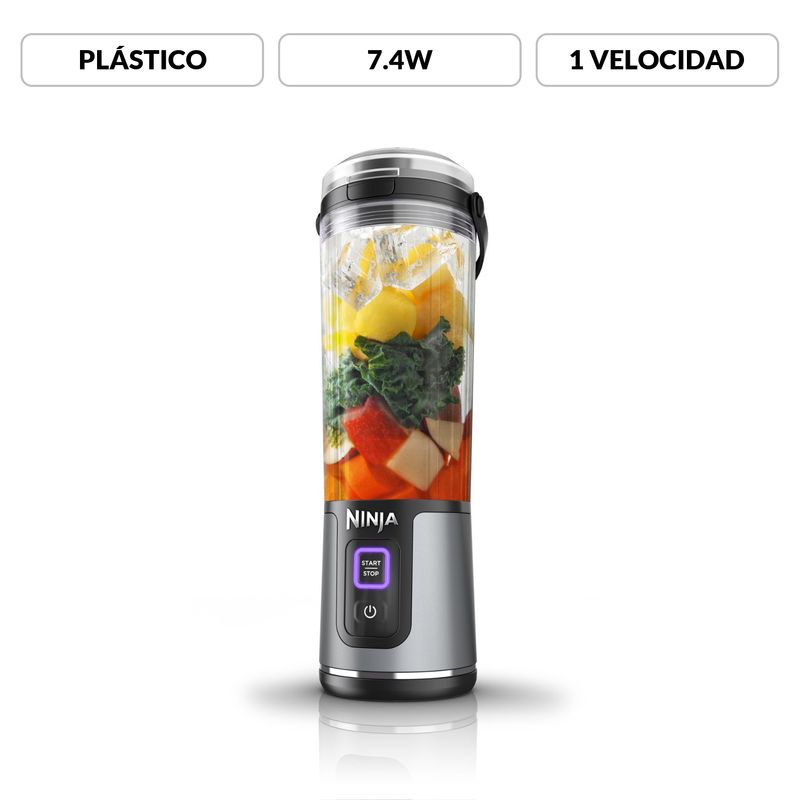 NINJA - Licuadora Personal Ninja Blast Portátil, Inalámbrica y Recargable | 1 velocidad | 500 ml | BC151BK