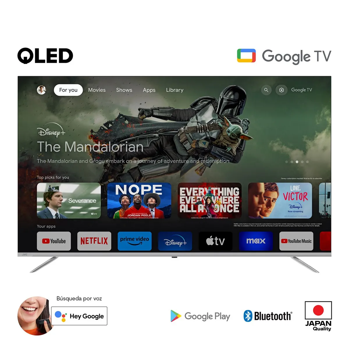 JVC - Televisor JVC 65 pulgadas QLED 4K Ultra HD Smart TV