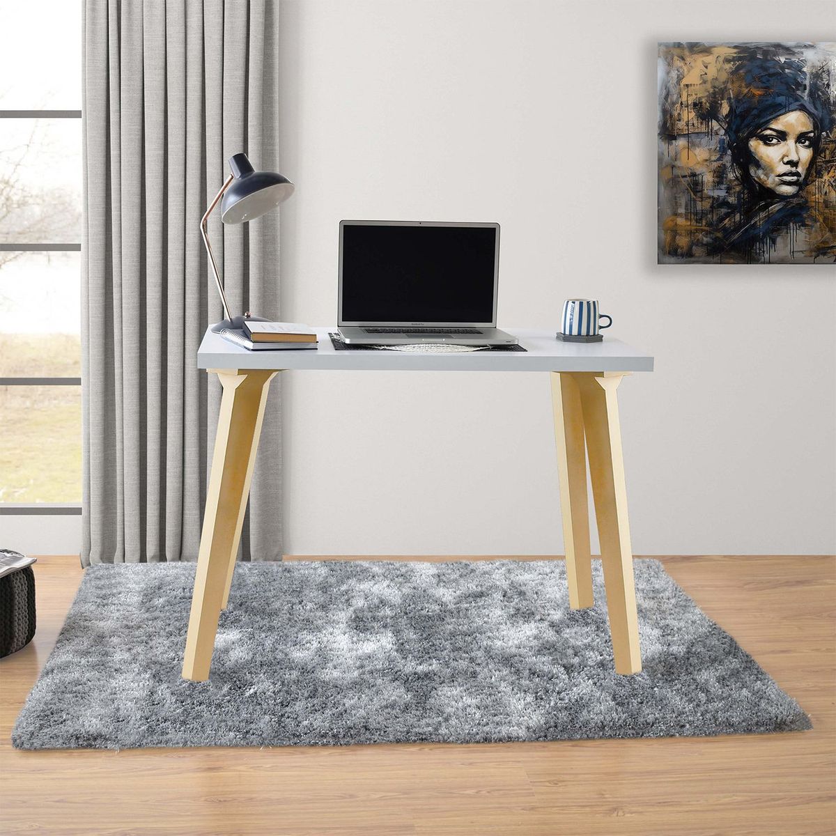 HOGAR VENECIA - Escritorio Moderno en Melamina 77.5 x 100 x 50 cm cm Mica 