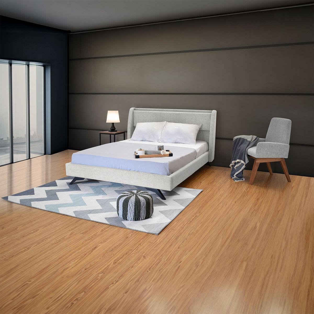 MICA - Cama para Colchón Doble Suecia 162 x 202 cm + Cabecero Mica