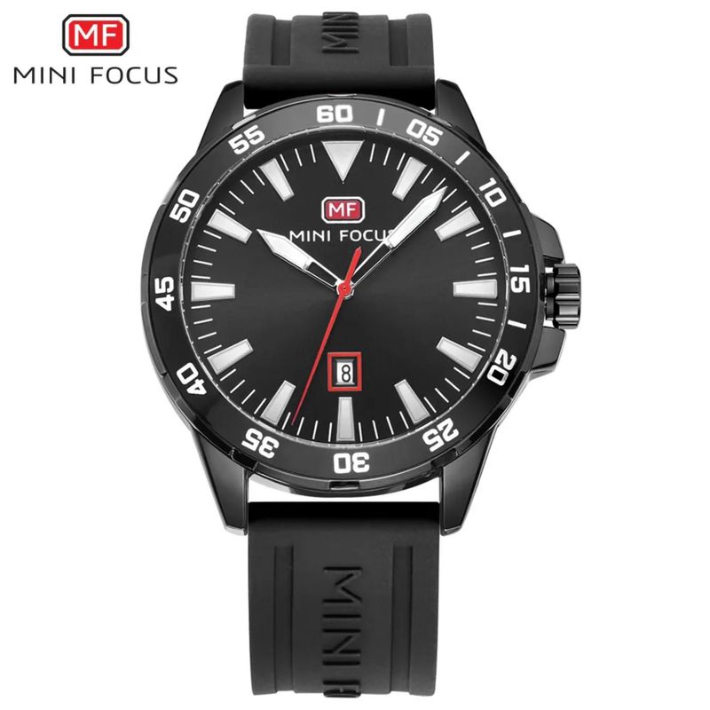  - Reloj Mini Focus  Para Hombre MF0801  - Reloj Análogo Silicona Negro
