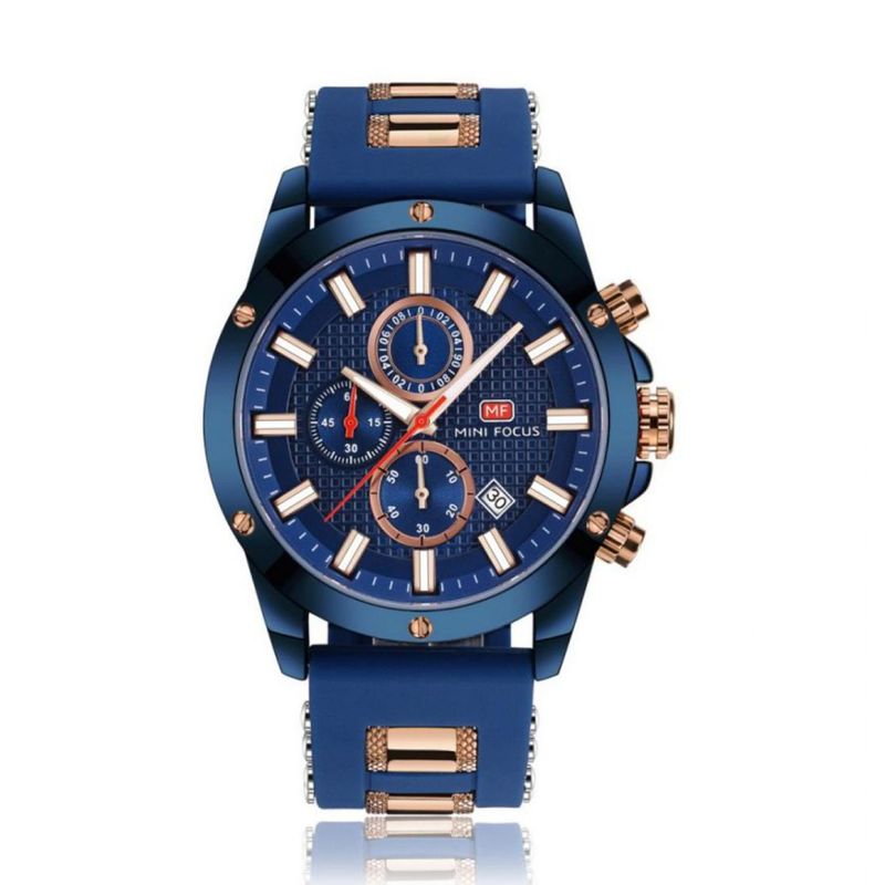  - Reloj Mini Focus  Para Hombre MF4503  - Reloj Análogo Silicona Azul