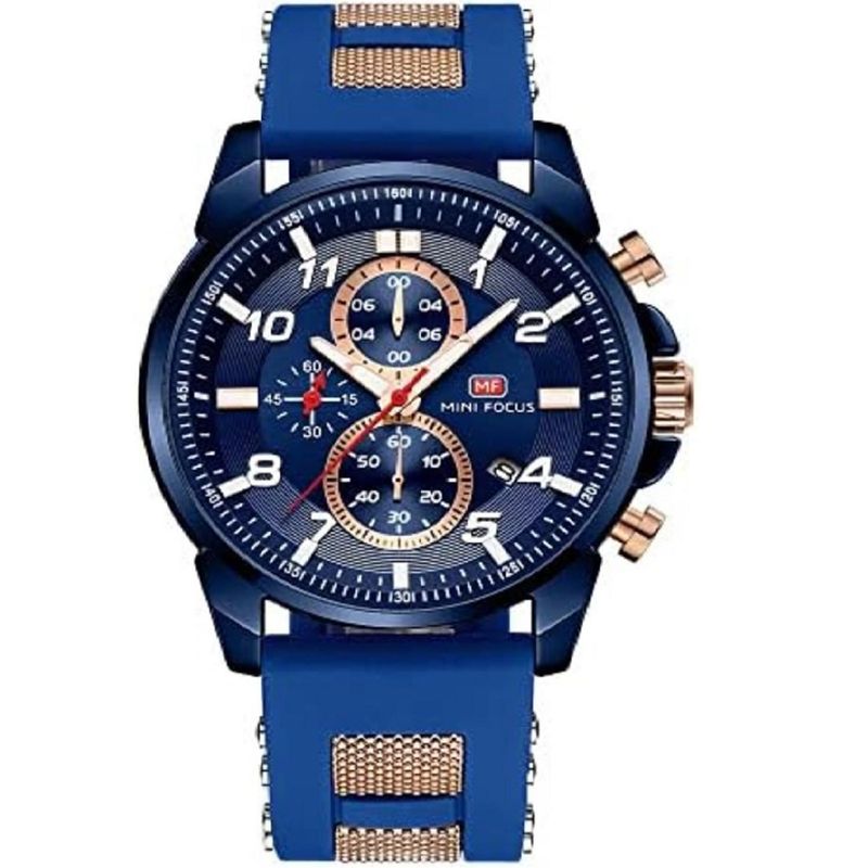  - Reloj Mini Focus  Para Hombre MFa220303  - Reloj Análogo Silicona Azul