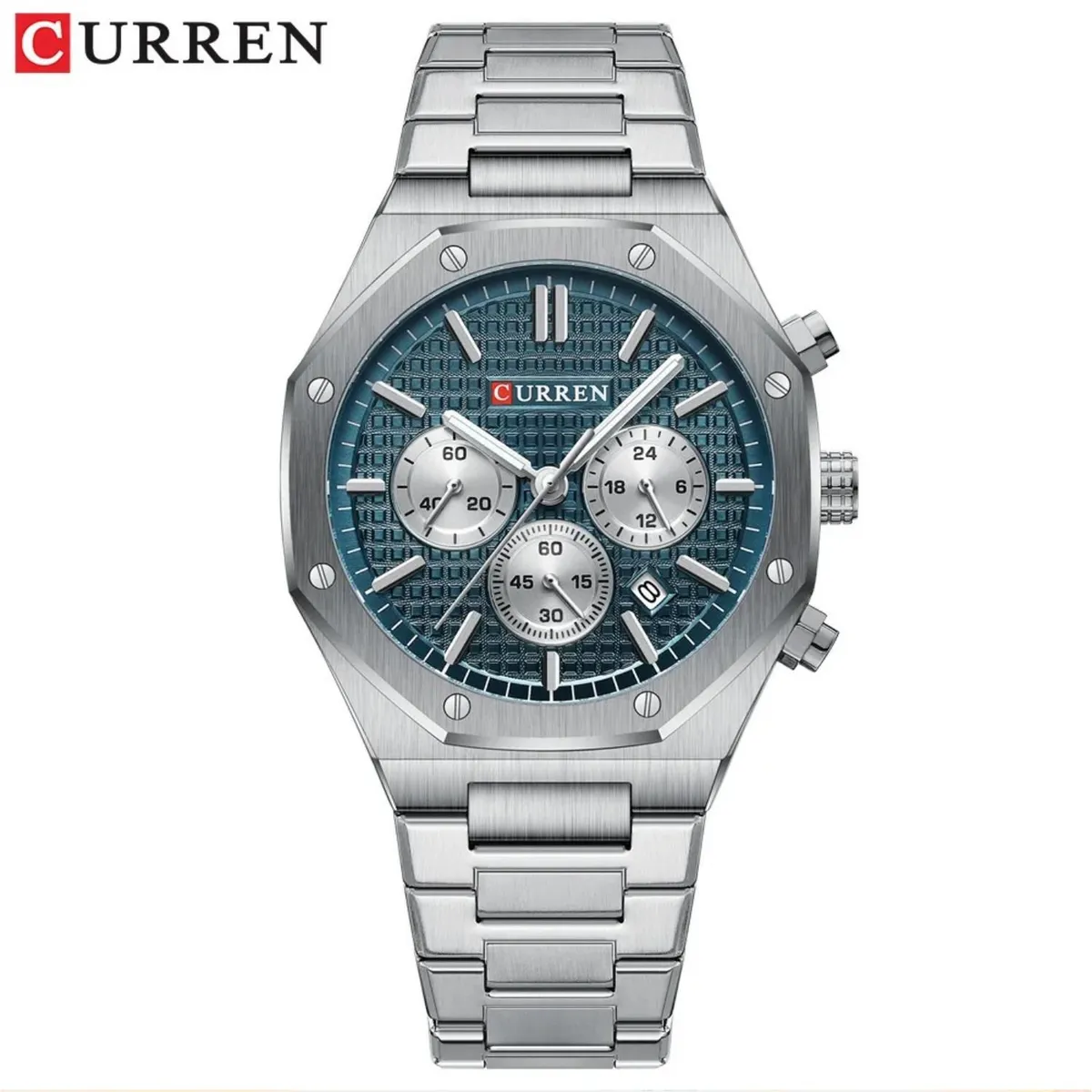 CURREN - Reloj Curren Para Hombre KREd8402  - Reloj Análogo Acero inoxidable Plateado