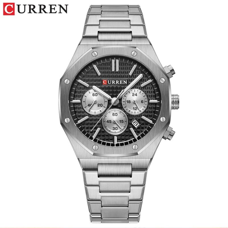 CURREN - Reloj Curren Para Hombre KREd8401  - Reloj Análogo Acero inoxidable Plateado