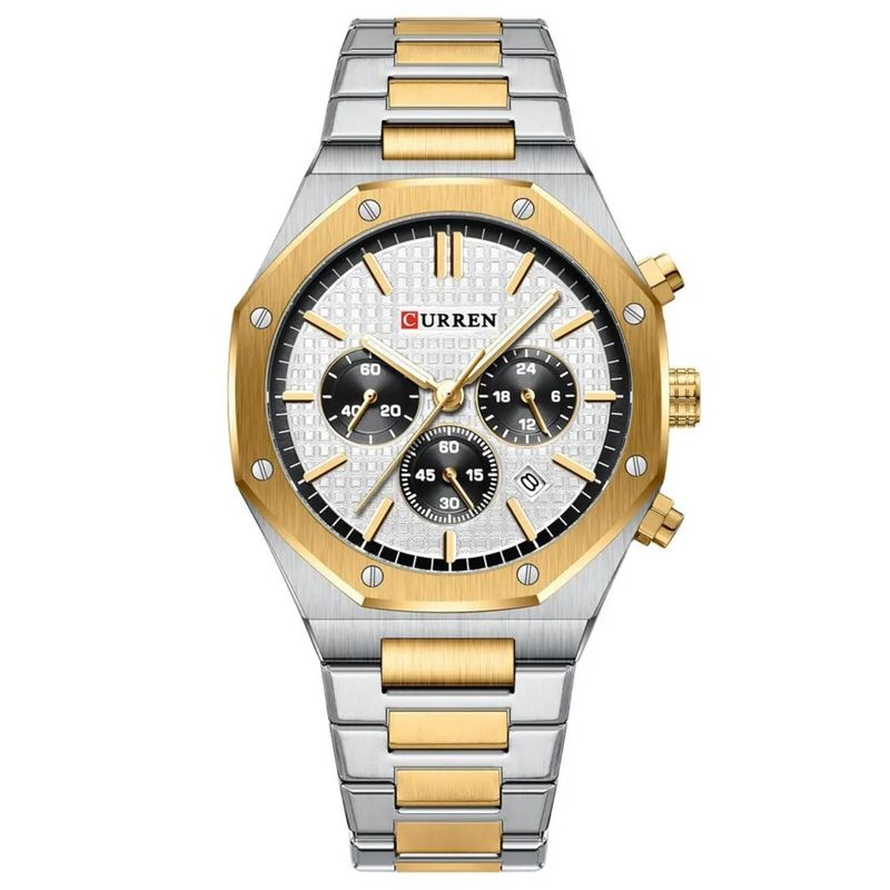 CURREN - Reloj Curren Para Hombre KREd8403  - Reloj Análogo Acero inoxidable Plateado