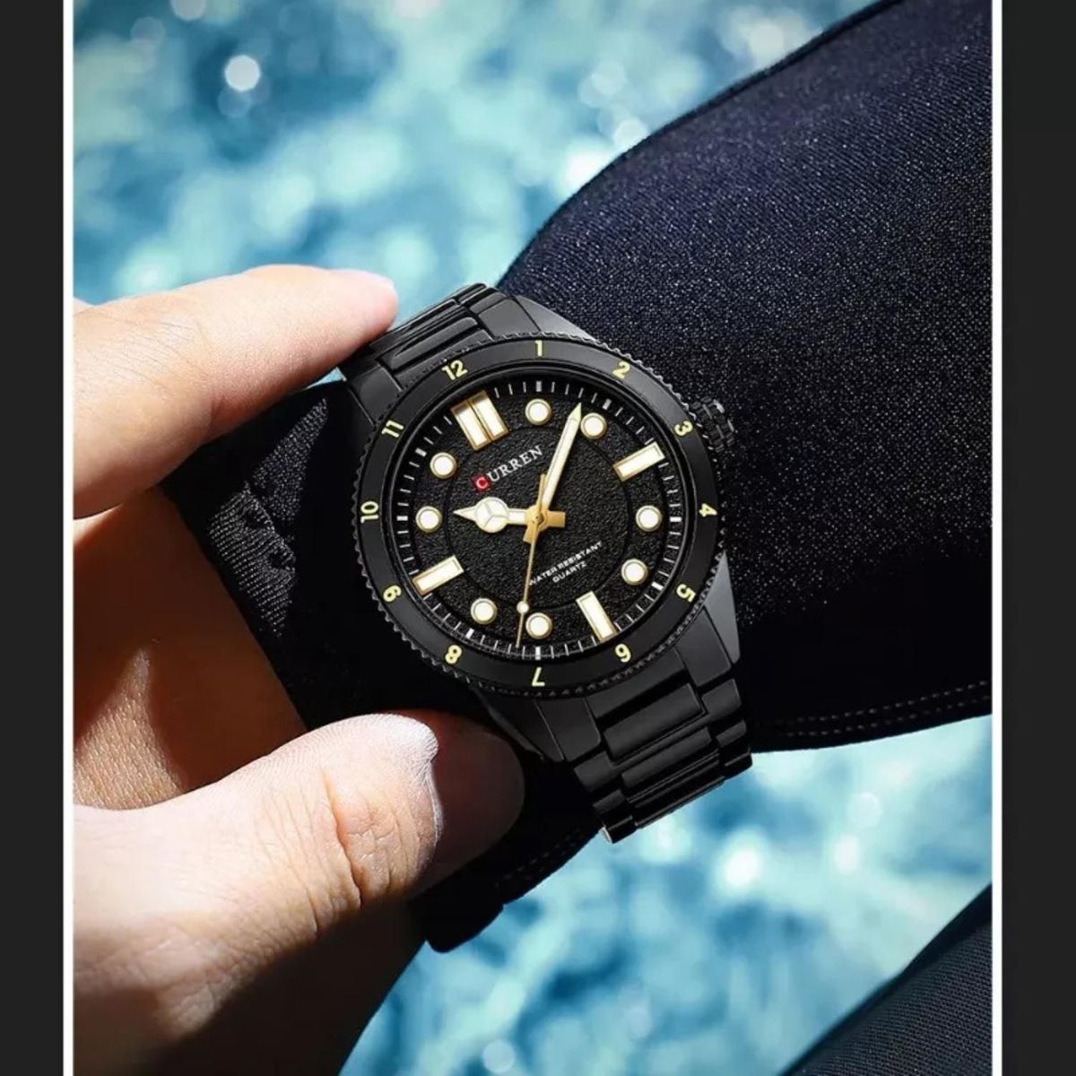 CURREN - Reloj Curren Para Hombre KREd9604  - Reloj Análogo Acero inoxidable Negro