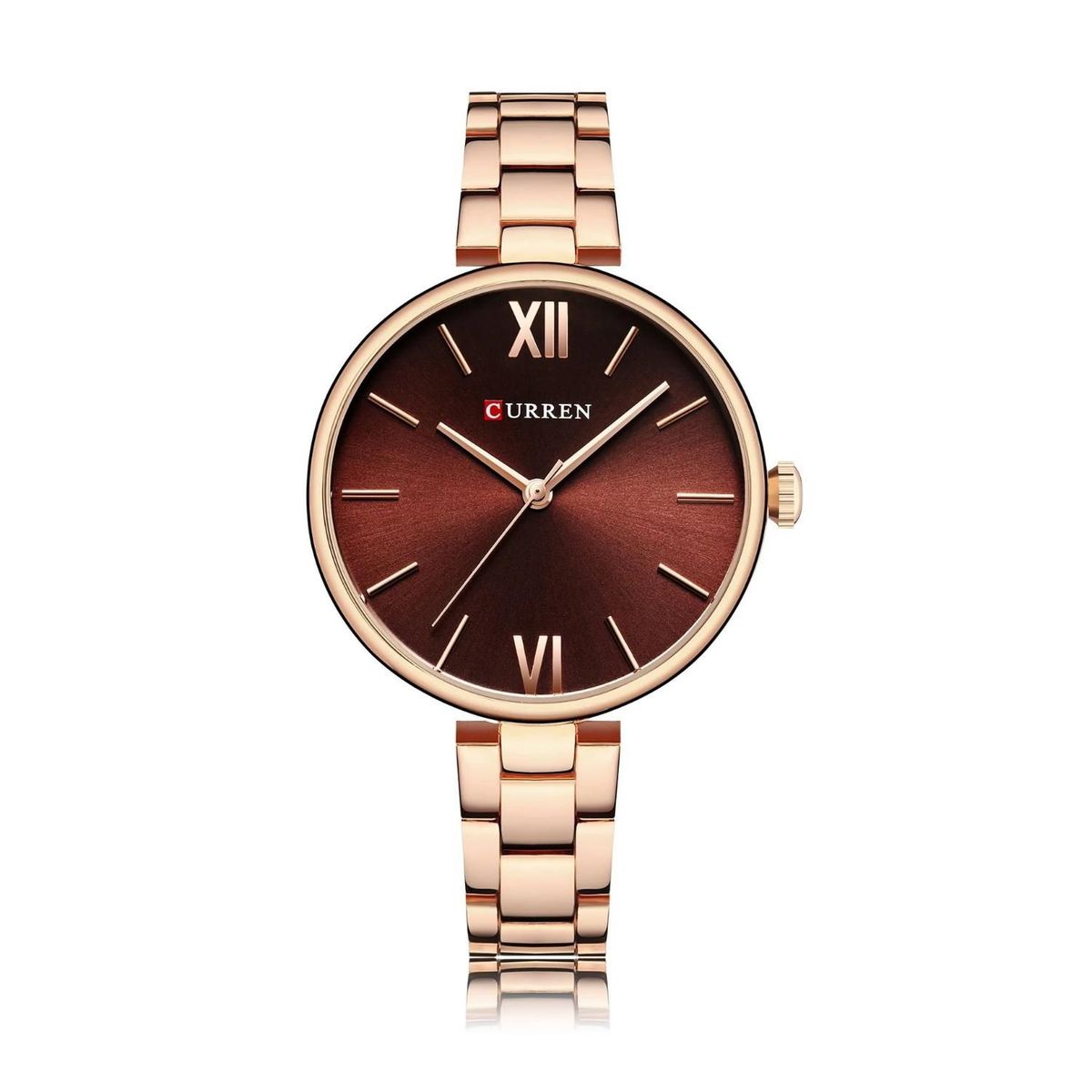 CURREN - Reloj Curren Para Mujer KREb712028  - Reloj Análogo Acero inoxidable Oro rosa