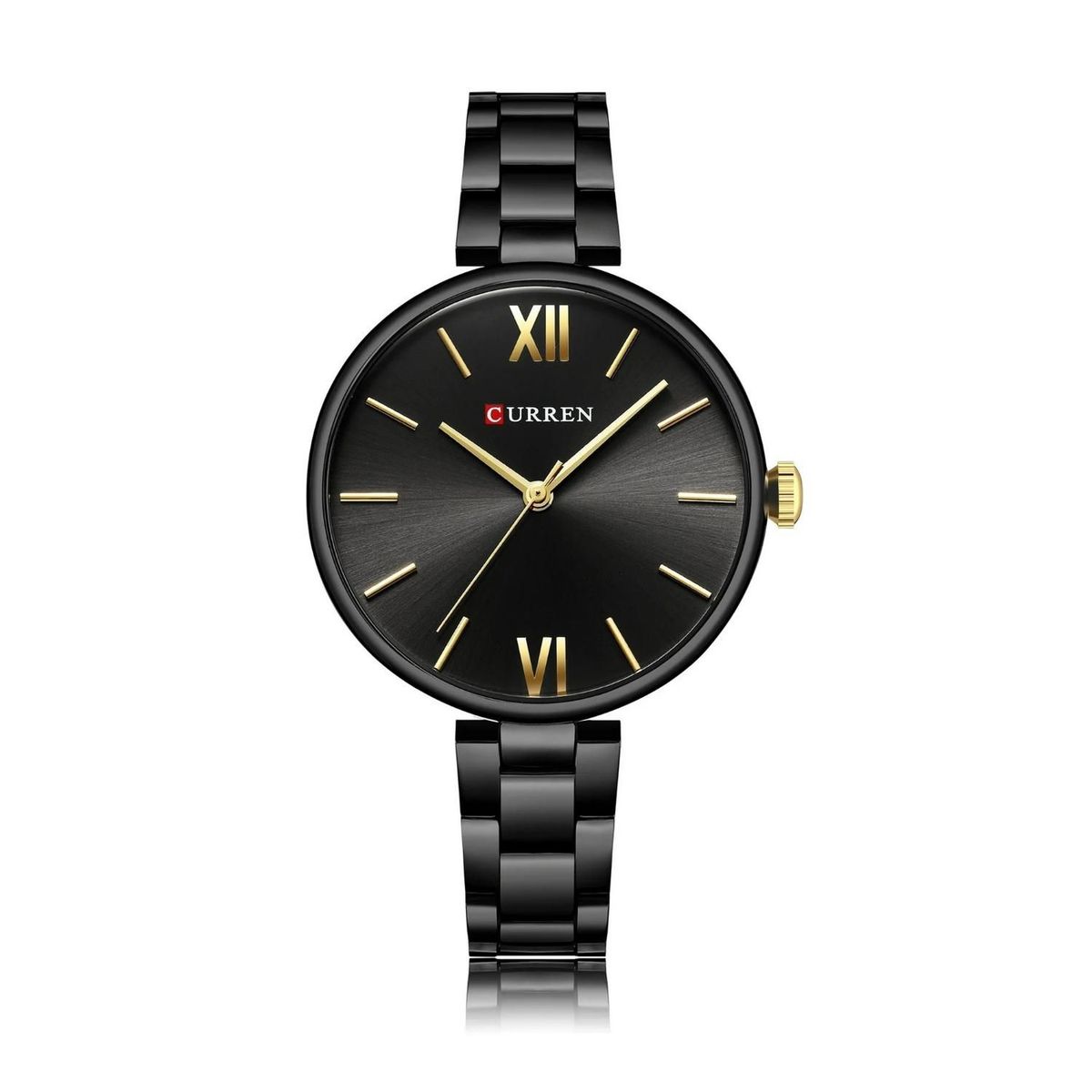 CURREN - Reloj Curren Para Mujer KREb7101  - Reloj Análogo Acero inoxidable Negro