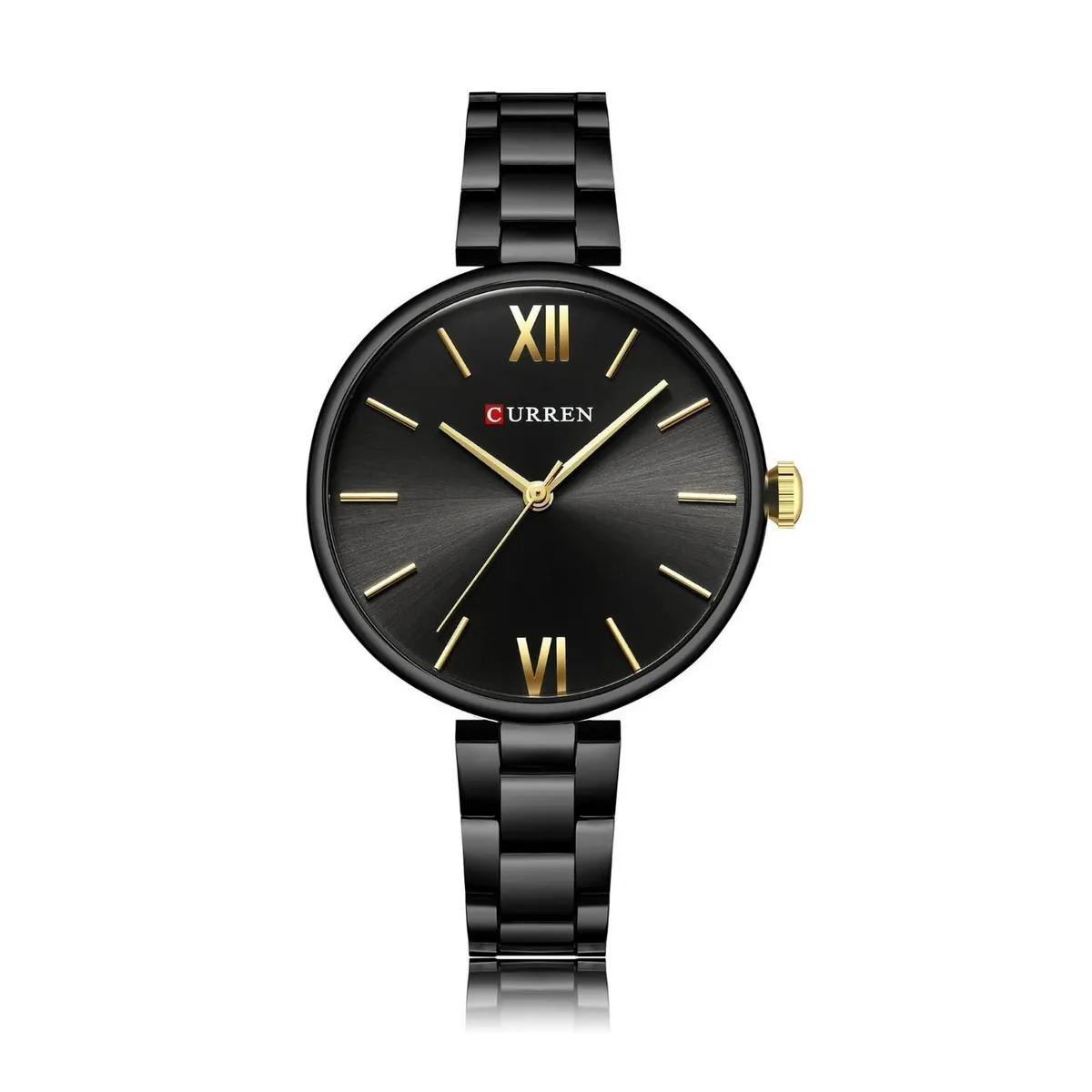 CURREN - Reloj Curren Para Mujer KREb7101  - Reloj Análogo Acero inoxidable Negro