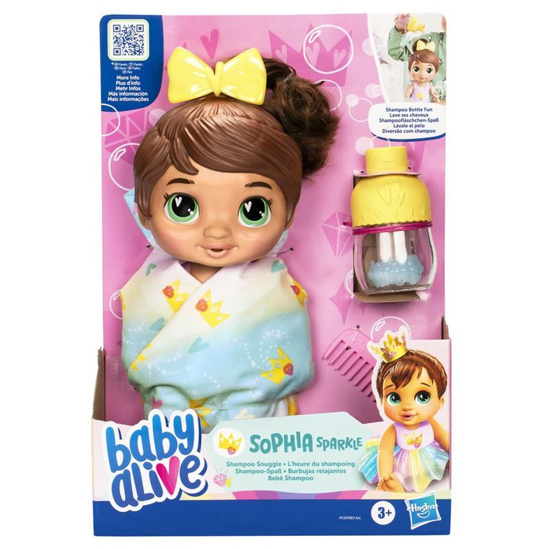 Muñeca Baby Alive Burbujas relajantes Sophia Sparkle Cabello