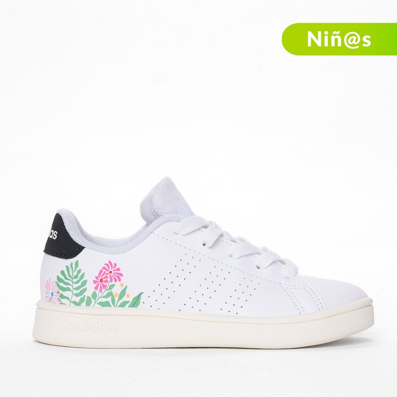 ADIDAS - Tenis blancos Adidas Advantage para Niña  