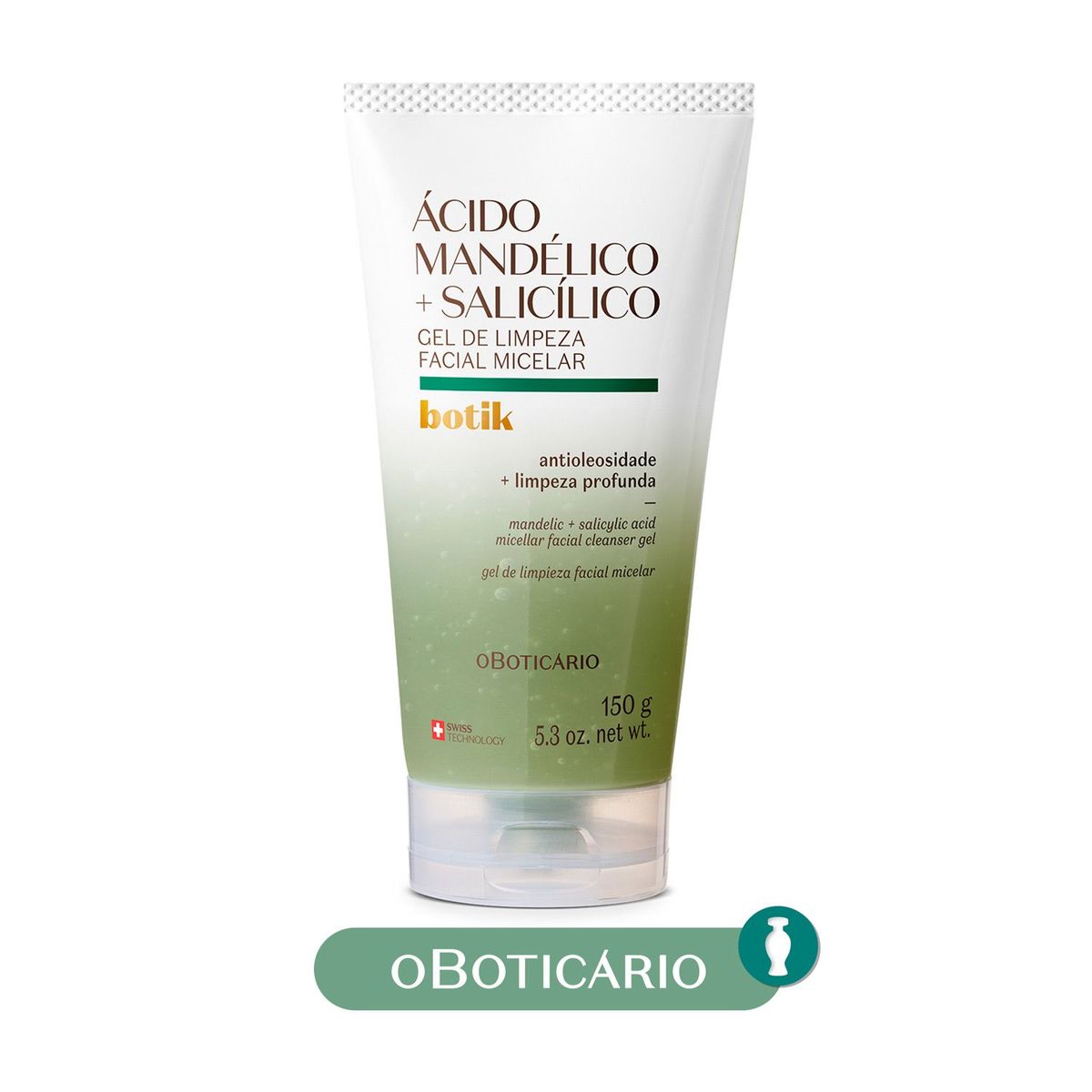 BOTIK - Tratamiento de acné Botik O Boticario Gel De Limpeza Facial Micelar Ácido Mandélico + Salicílico Botik O Boticario para Piel Mixta 150 gr