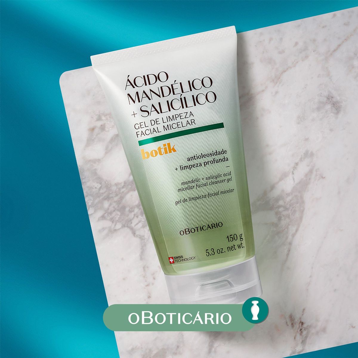 BOTIK - Tratamiento de acné Botik O Boticario Gel De Limpeza Facial Micelar Ácido Mandélico + Salicílico Botik O Boticario para Piel Mixta 150 gr