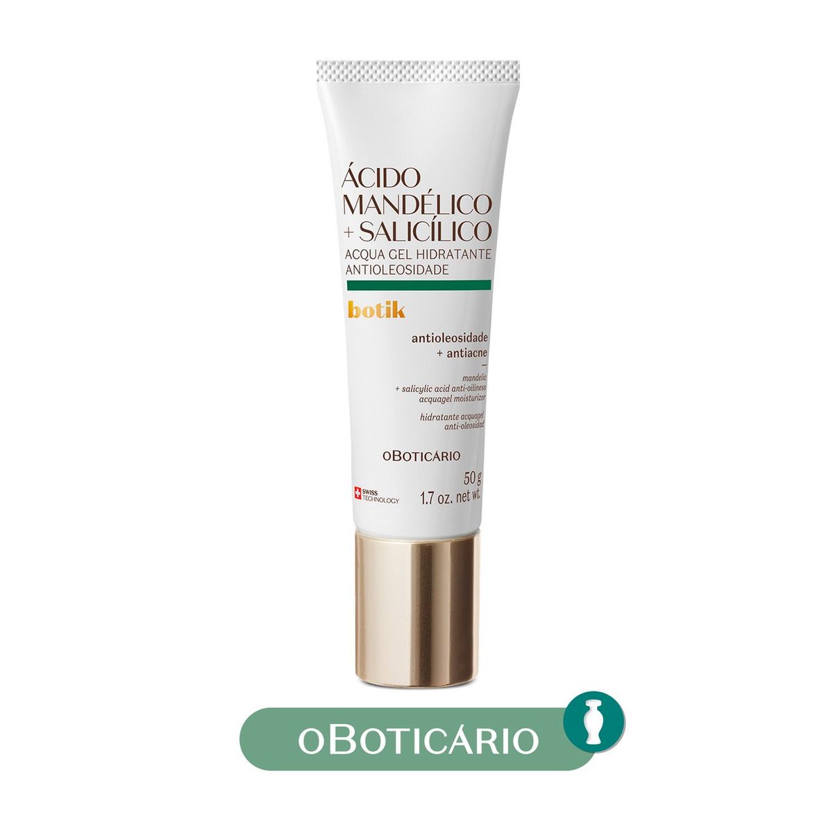 BOTIK - Tratamiento de acné Noche Gel Hidratante Ácido Mandéc21Lico+Saliclico Botik O Boticario para Piel Grasa 50 gr