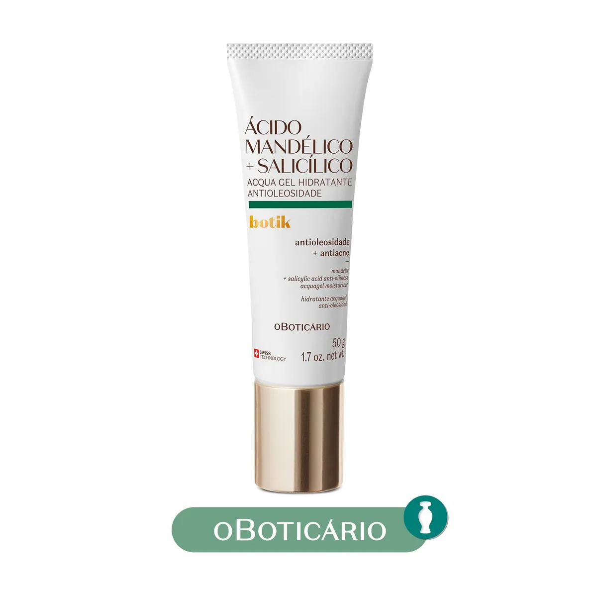 BOTIK - Tratamiento de acné Noche Gel Hidratante Ácido Mandéc21Lico+Saliclico Botik O Boticario para Piel Grasa 50 gr