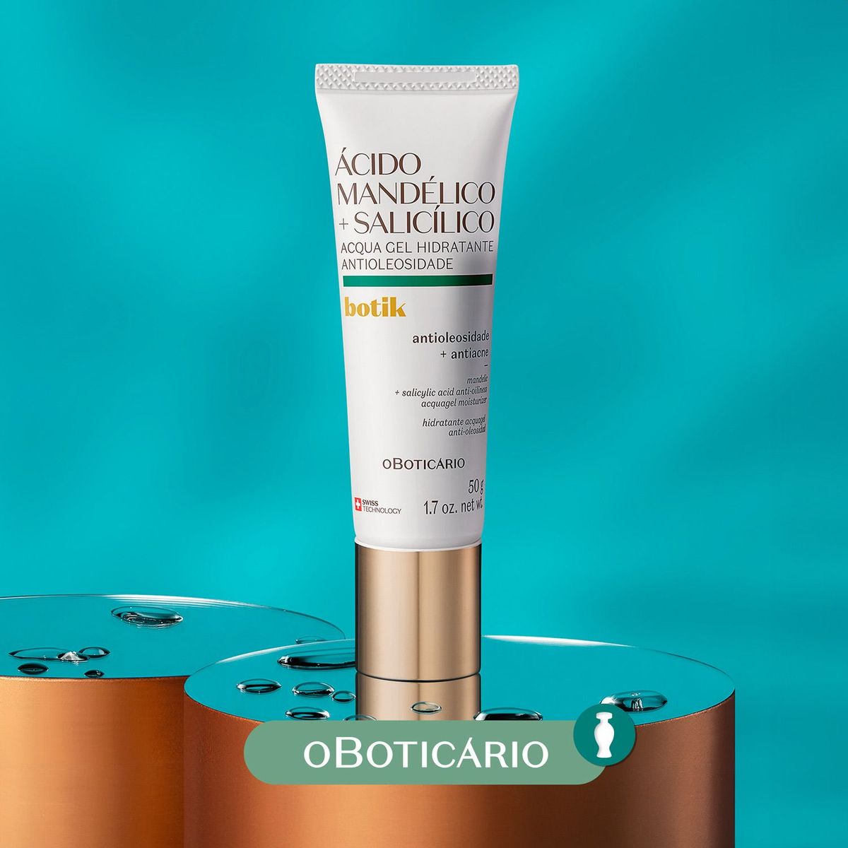 BOTIK - Tratamiento de acné Noche Gel Hidratante Ácido Mandéc21Lico+Saliclico Botik O Boticario para Piel Grasa 50 gr