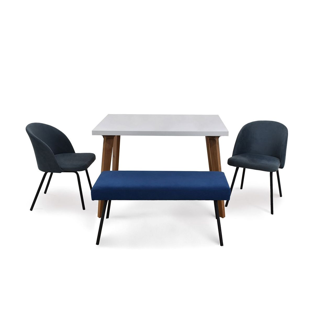 MICA - Juegos de comedor Moderno para 4 Personas (Comedor + 2 Sillas + Banca) Mica 