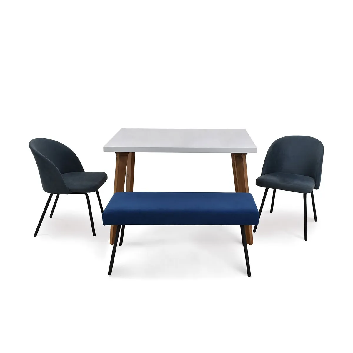 MICA - Juegos de comedor Moderno para 4 Personas (Comedor + 2 Sillas + Banca) Mica 