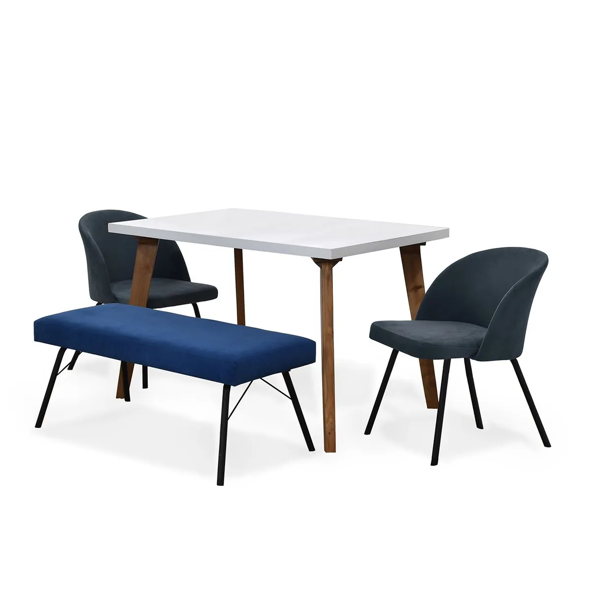 MICA - Juegos de comedor Moderno para 4 Personas (Comedor + 2 Sillas + Banca) Mica 