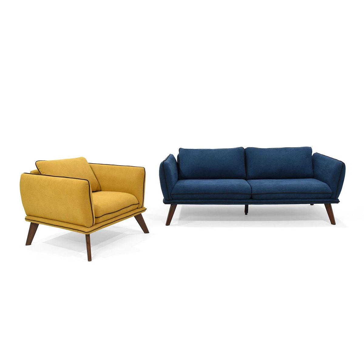 MICA - Juego de Sala Moderno en Poliéster (Sofá + Poltrona) Mica 