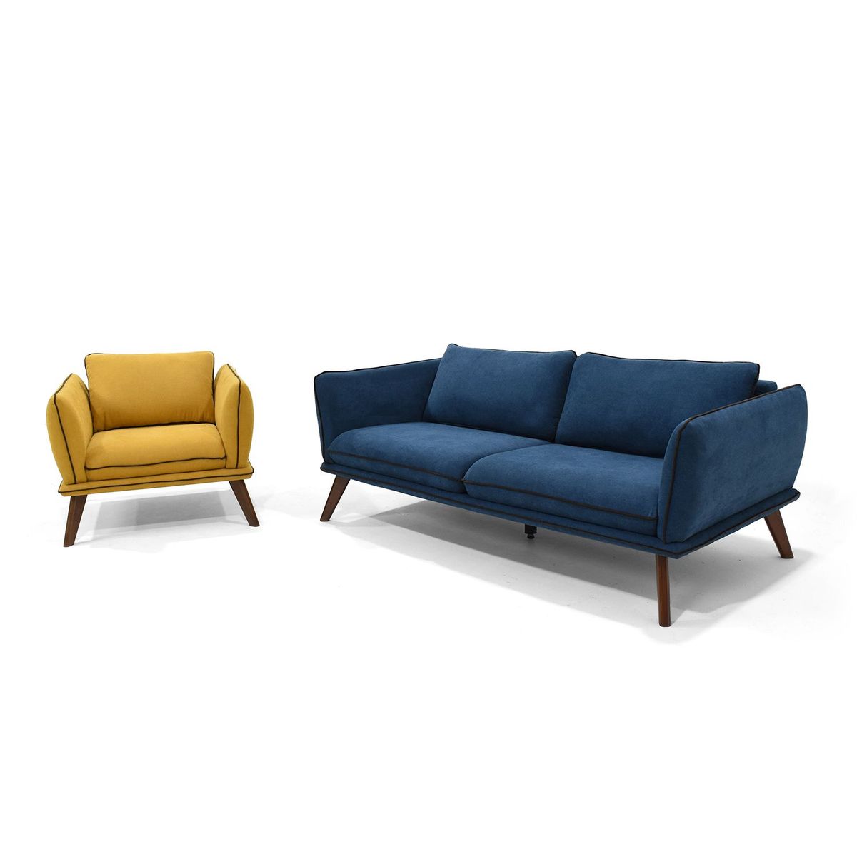 MICA - Juego de Sala Moderno en Poliéster (Sofá + Poltrona) Mica 