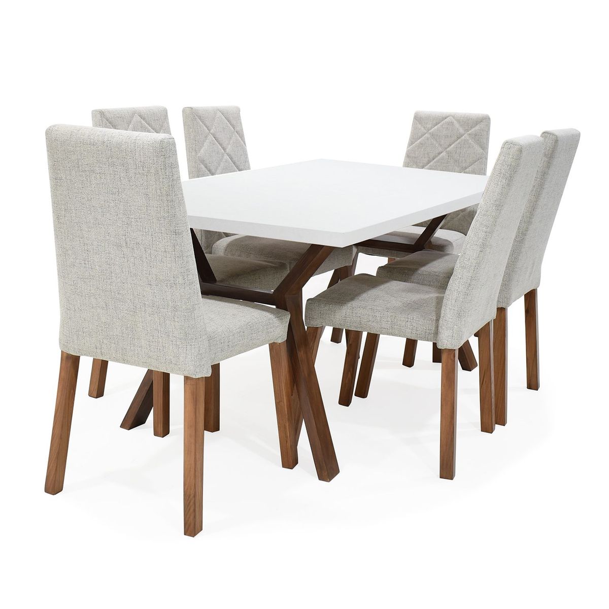 MICA - Juegos de comedor Moderno Para 6 Personas (Comedor + 6 Sillas) Mica 