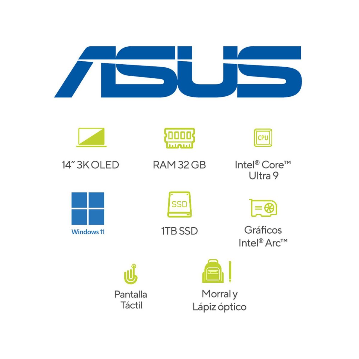 ASUS - Portátil ASUS Zenbook Duo OLED | Intel Core Ultra 9 | 32GB de RAM | 1TB SSD de almacenamiento | Windows 11 | 14 pulgadas | UX8406MA-PZ026W | Computador portátil