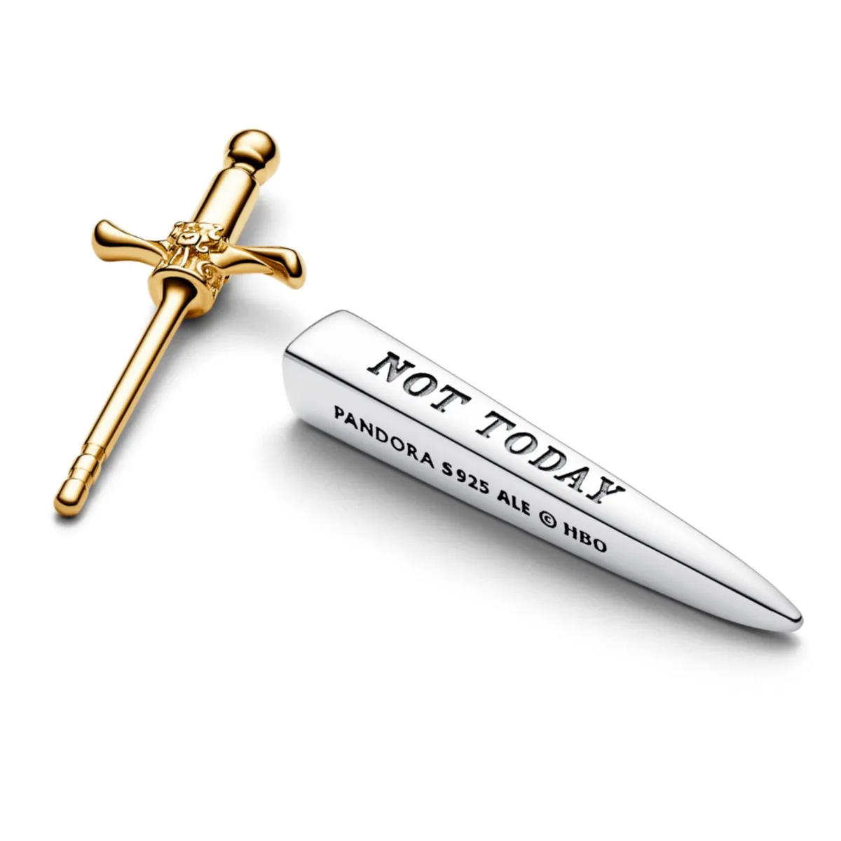 PANDORA - Arete Pandora Espada de GOT Plata Esterlina y Recubrimiento en Oro