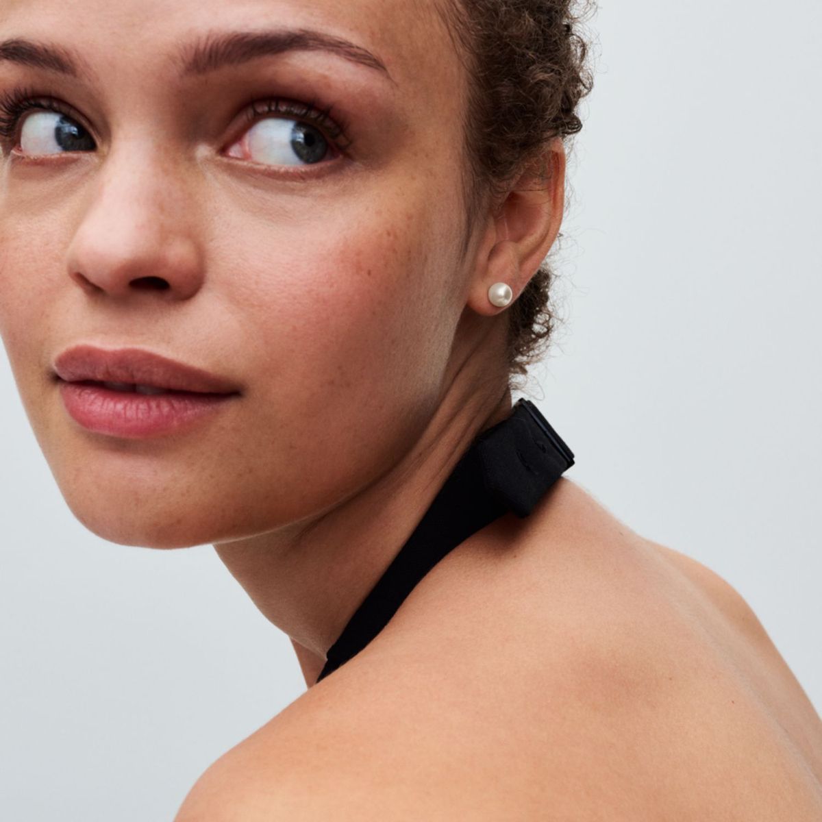 PANDORA - Aretes Pandora botón Perla Cultivada de Agua Dulce Plata Esterlina