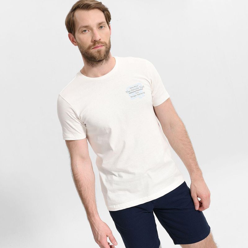 NEWPORT - Camiseta Hombre Manga corta con Estampado de Algodón Newport