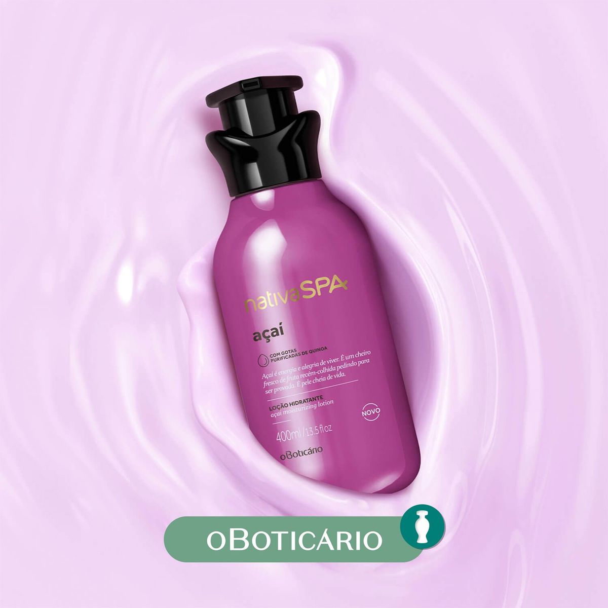 NATIVA SPA - Hidratante corporal LOC HIDRAT CORPORAL ACAI Nativa Spa O Boticario Para Todo tipo de piel 400 ml 
