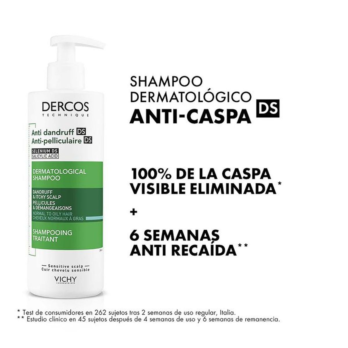 VICHY - Shampoo Vichy SH ANTIPEL CHV GRAS F 8LAN Anti-caspa 390 ml