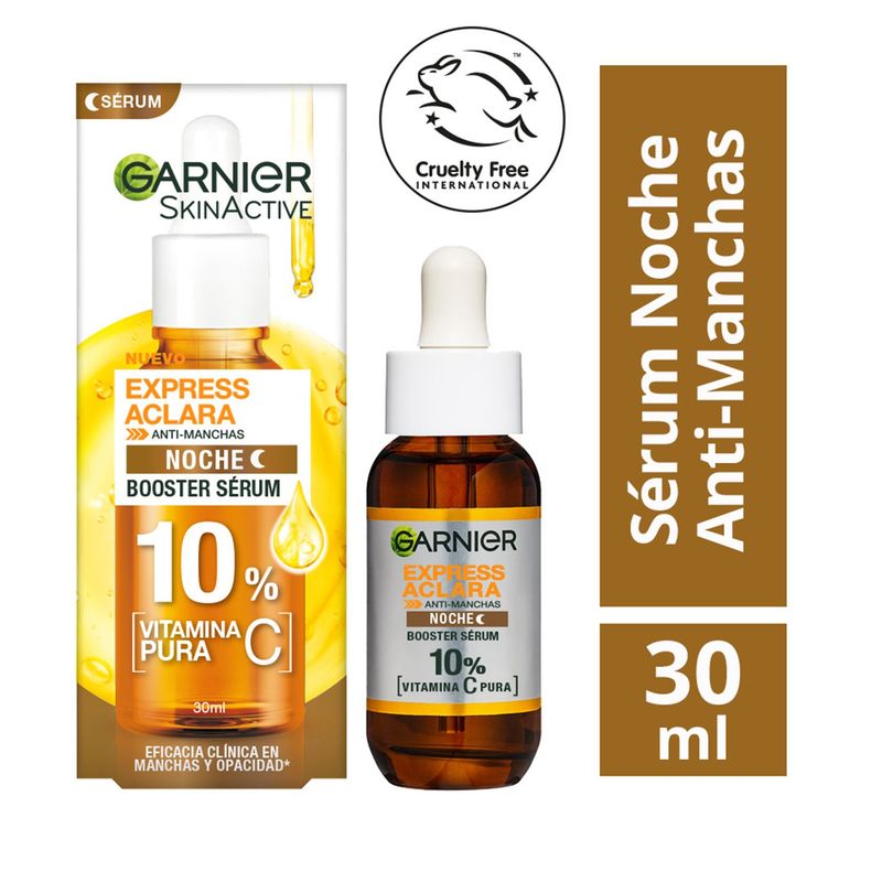 GARNIER - Sérum Noche Vitamina C Express Aclara Garnier Para Todo tipo de piel 30 ml