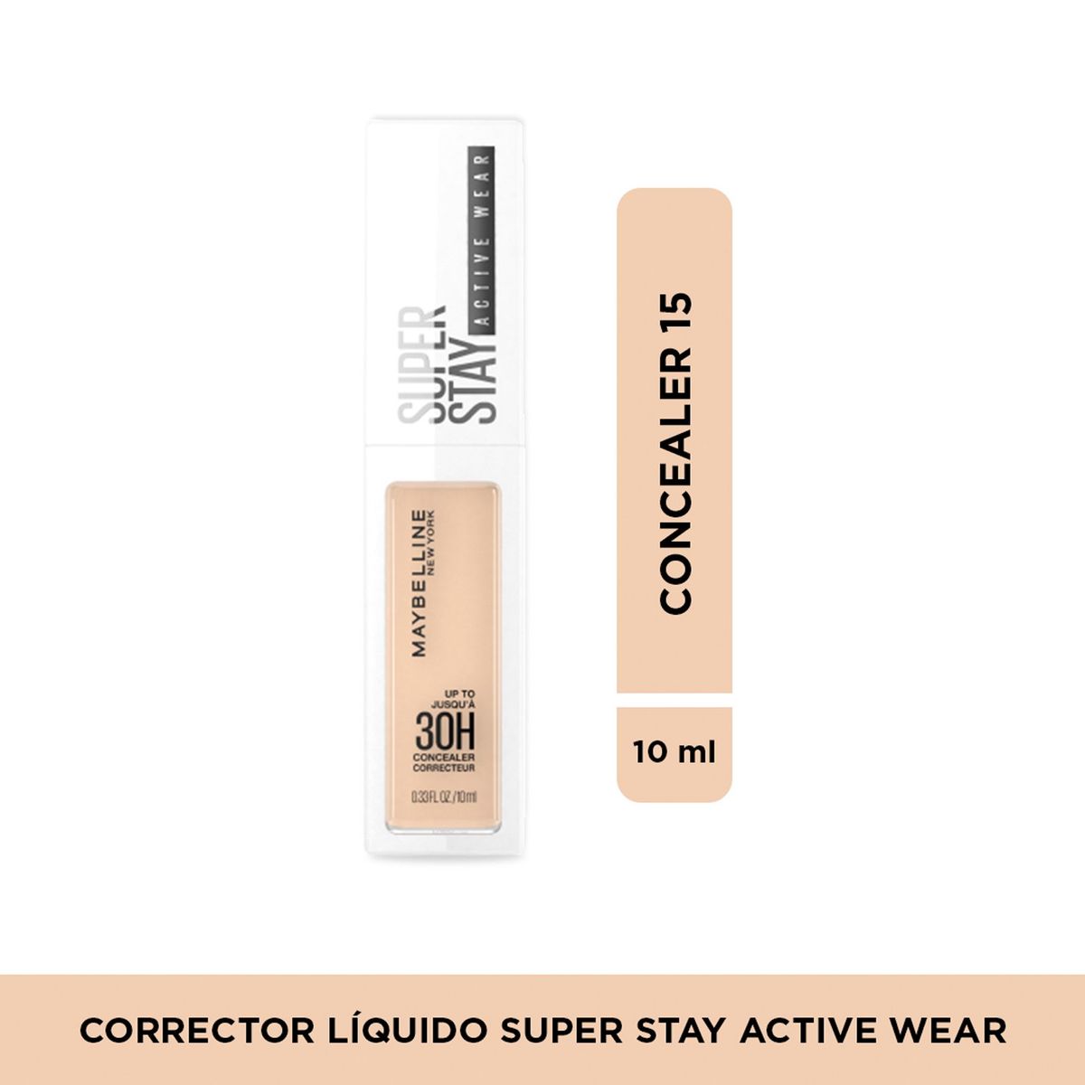 MAYBELLINE - Correctores de rostro en Aceite SUPER STAY 30 HR CONCEALER 15 Maybelline 10 ML