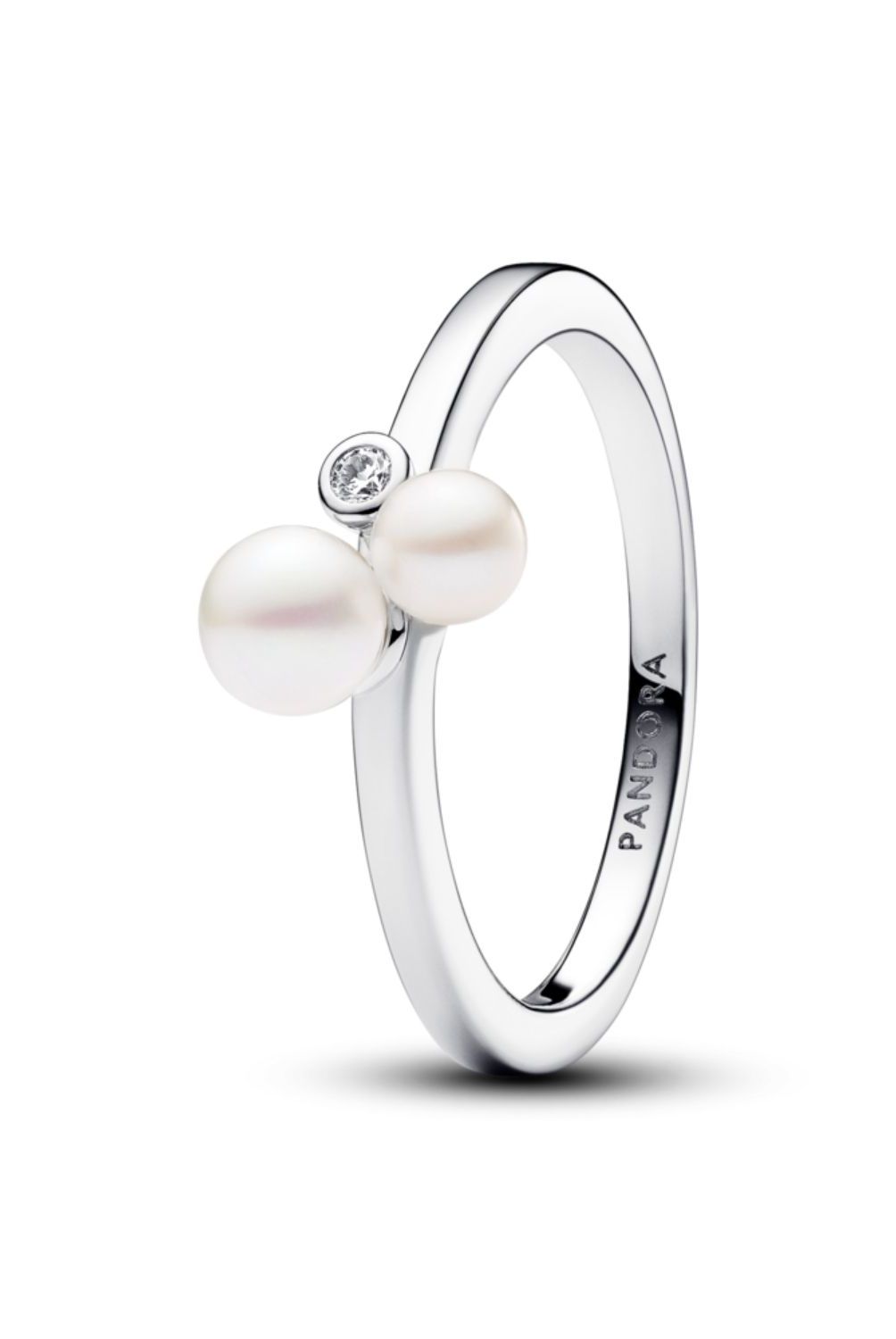 PANDORA - Anillo Pandora Duo de Perlas y Gema Plata Esterlina 