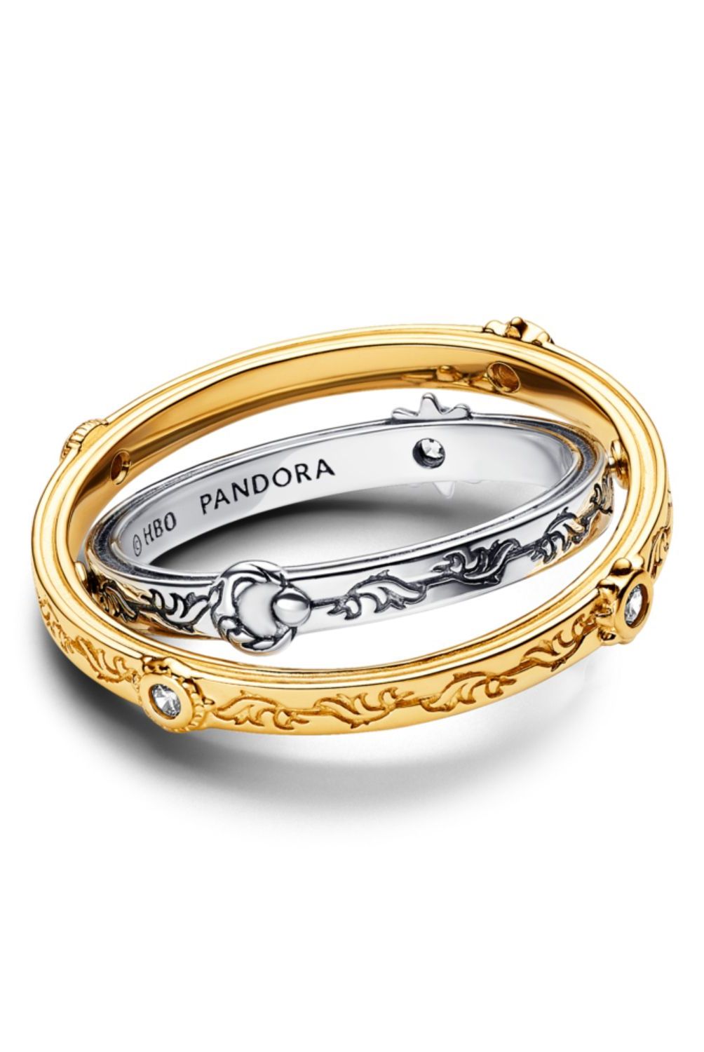 PANDORA - Anillo Pandora Astrolabio GOT Plata Esterlina y Recubrimiento en Oro 