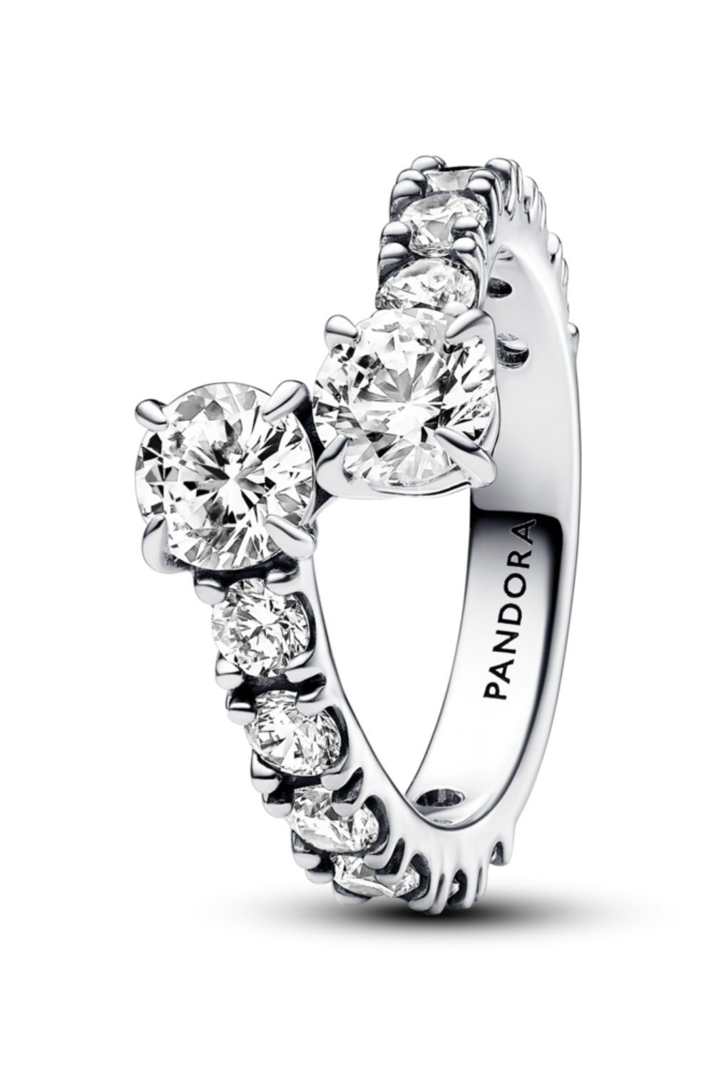 PANDORA - Anillo Pandora Banda Brillante Superpuesta Plata Esterlina 