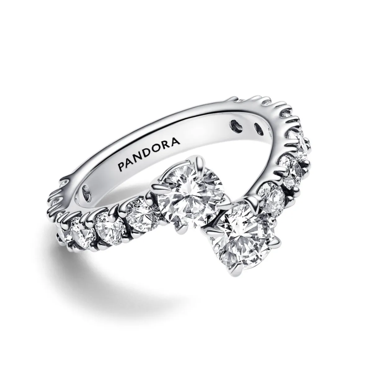 PANDORA - Anillo Pandora Banda Brillante Superpuesta Plata Esterlina 