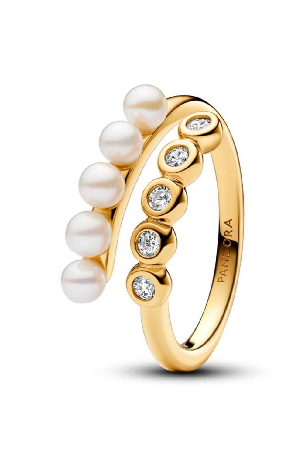 PANDORA - Anillo Pandora Perlas y Gemas Recubrimiento en Oro 