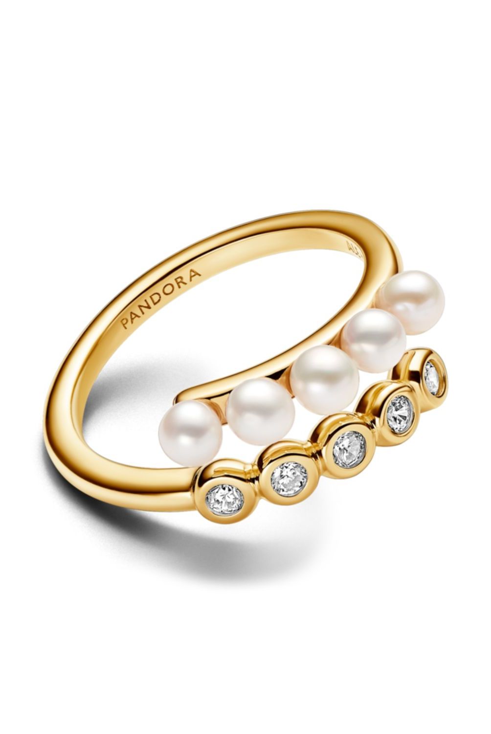 PANDORA - Anillo Pandora Perlas y Gemas Recubrimiento en Oro 