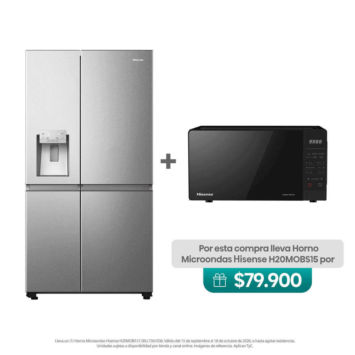 HISENSE - Nevecón Side by Side Hisense 632 lts Netos BCD628 RS223