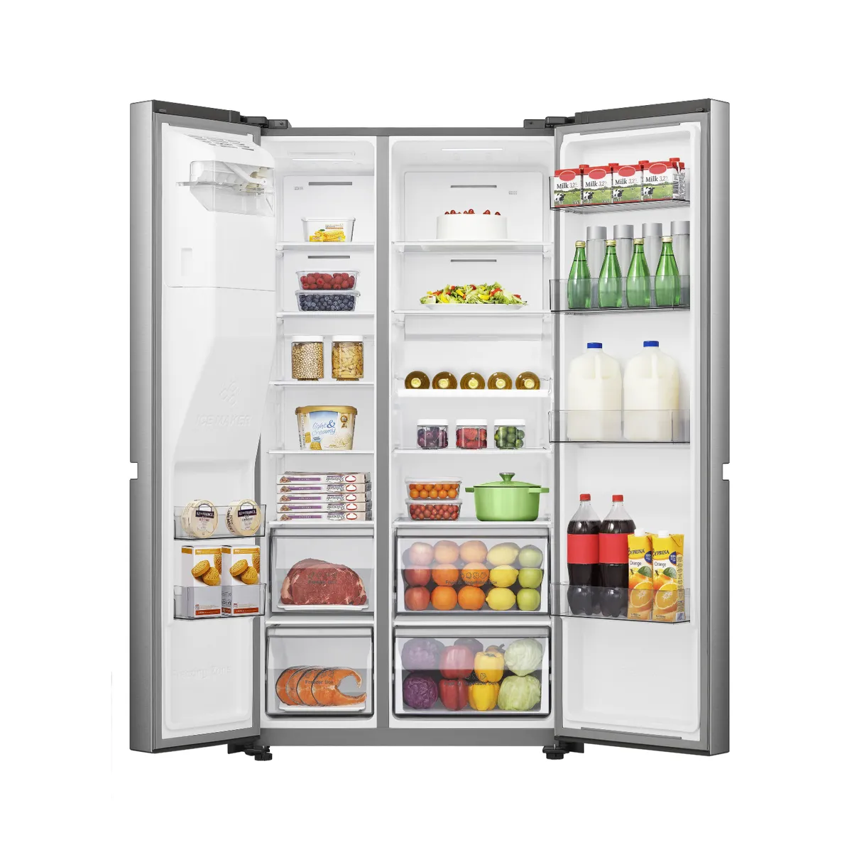 HISENSE - Nevecón Side by Side Hisense 632 lts Netos BCD628 RS223