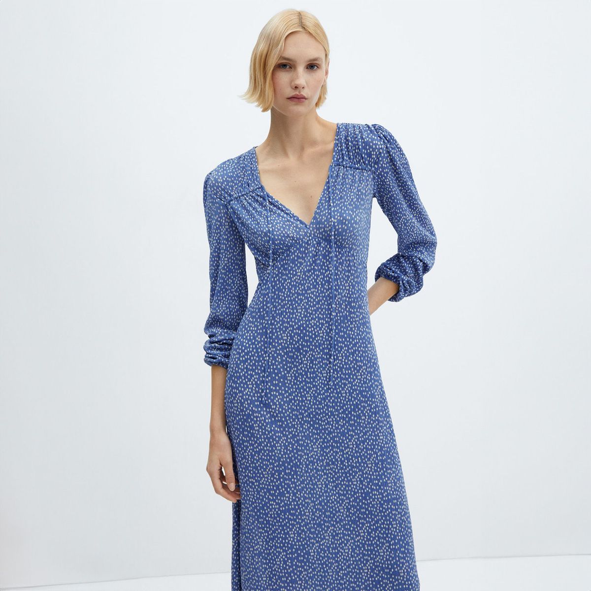 MANGO - Vestido Mujer Medio con Estampado MANGO