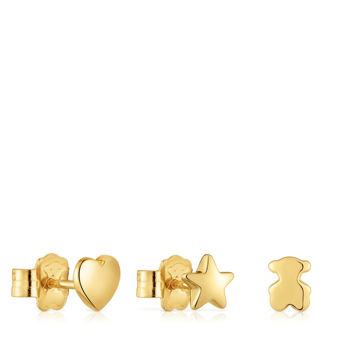 TOUS - Pack De Tres Pendientes Con Baño De Oro 18 Kt Sobre Plata Motivos Bold Motif