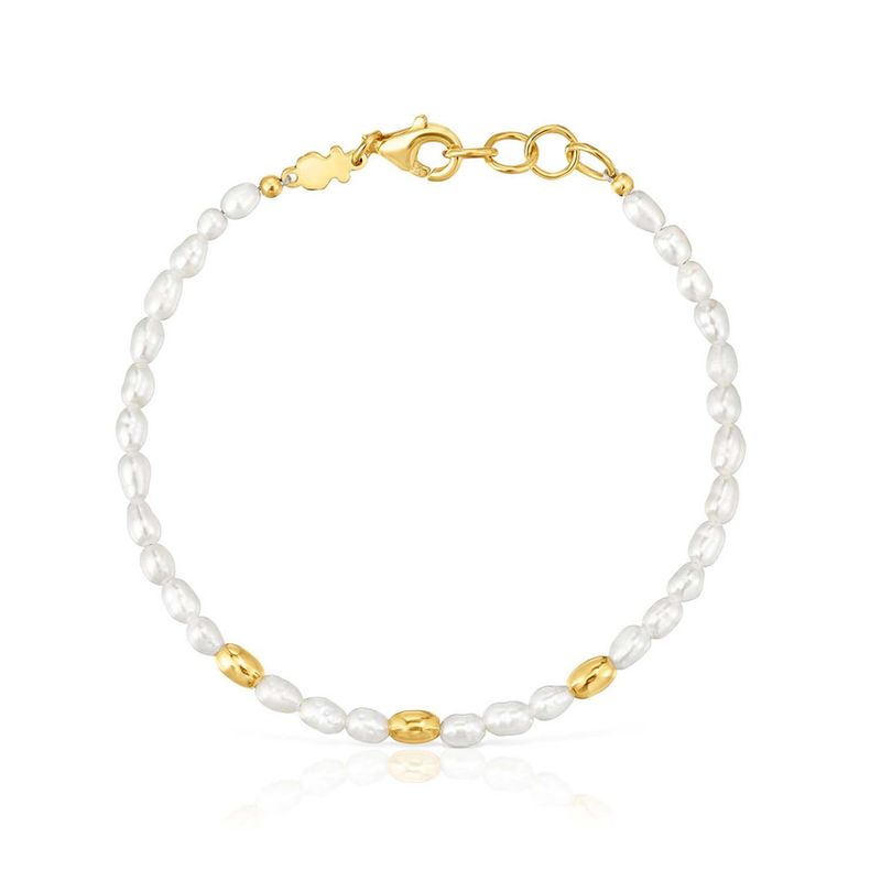 TOUS - Pulsera con perlas cultivadas y baño de oro de 18 kt sobre plata Gloss