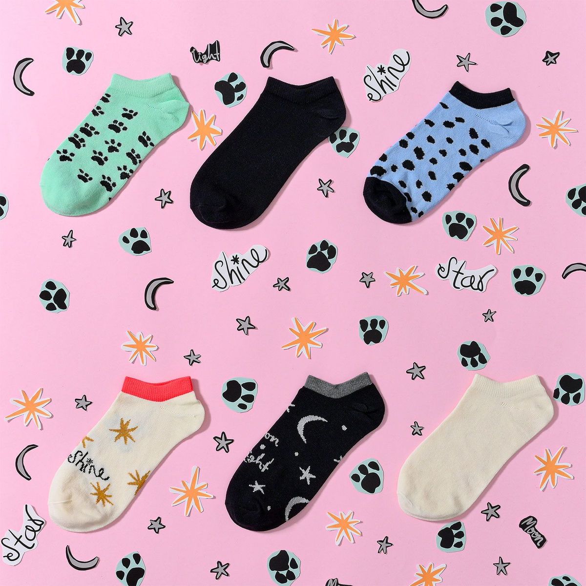 SYBILLA - Medias casuales Mujer Corta Pack de 6 Sybilla