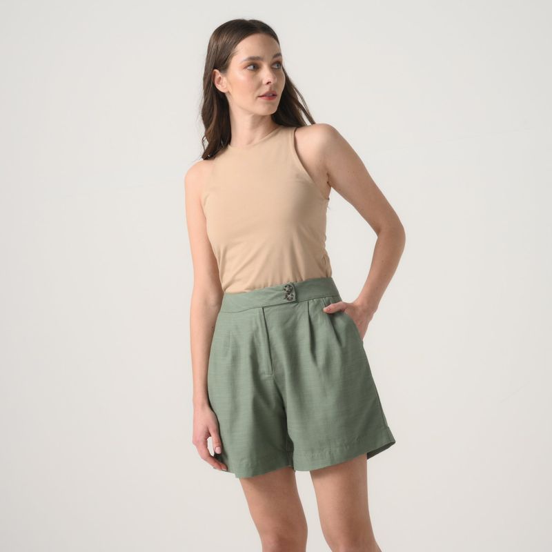 APOLOGY - Short Mujer Tiro alto de Algodón Apology