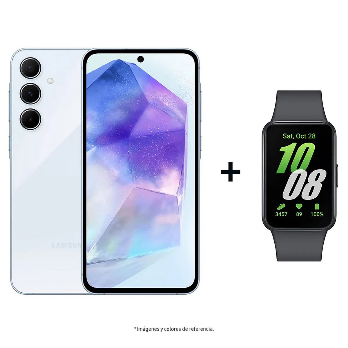 SAMSUNG - Celular Samsung A55 5G 256GB | Incluye Reloj Inteligente Fit 3 |8GB RAM | Cámara Posterior 50 MP| Cámara Frontal 32MP | Pantalla 6.6 Pulgadas + Exynos 1480